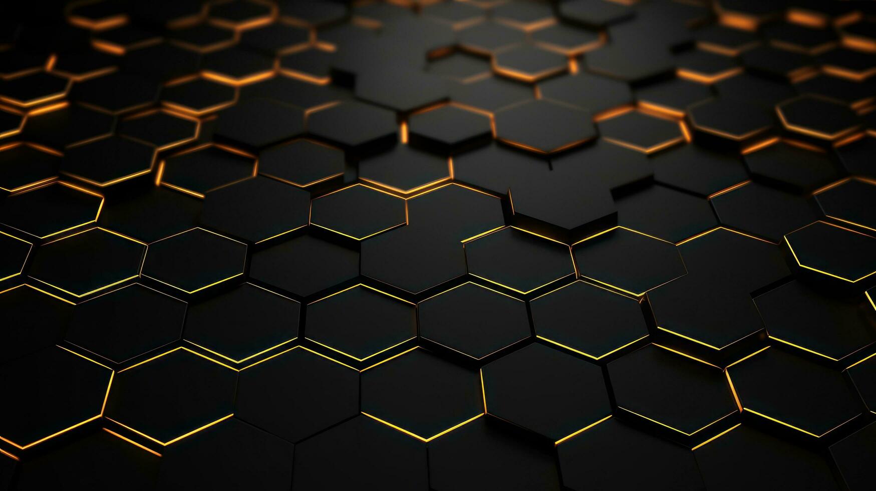 AI generated Abstract 3D render hexagon technology background. photo