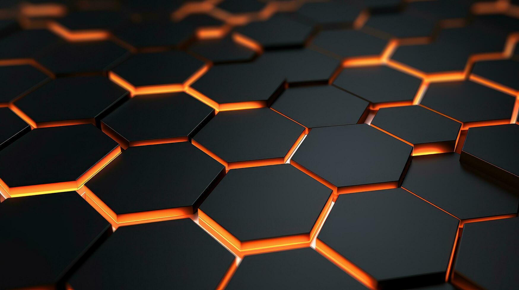AI generated Abstract 3D render hexagon technology background. photo