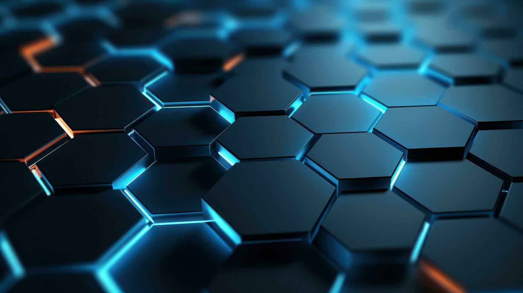 AI generated Abstract 3D render hexagon technology background. photo