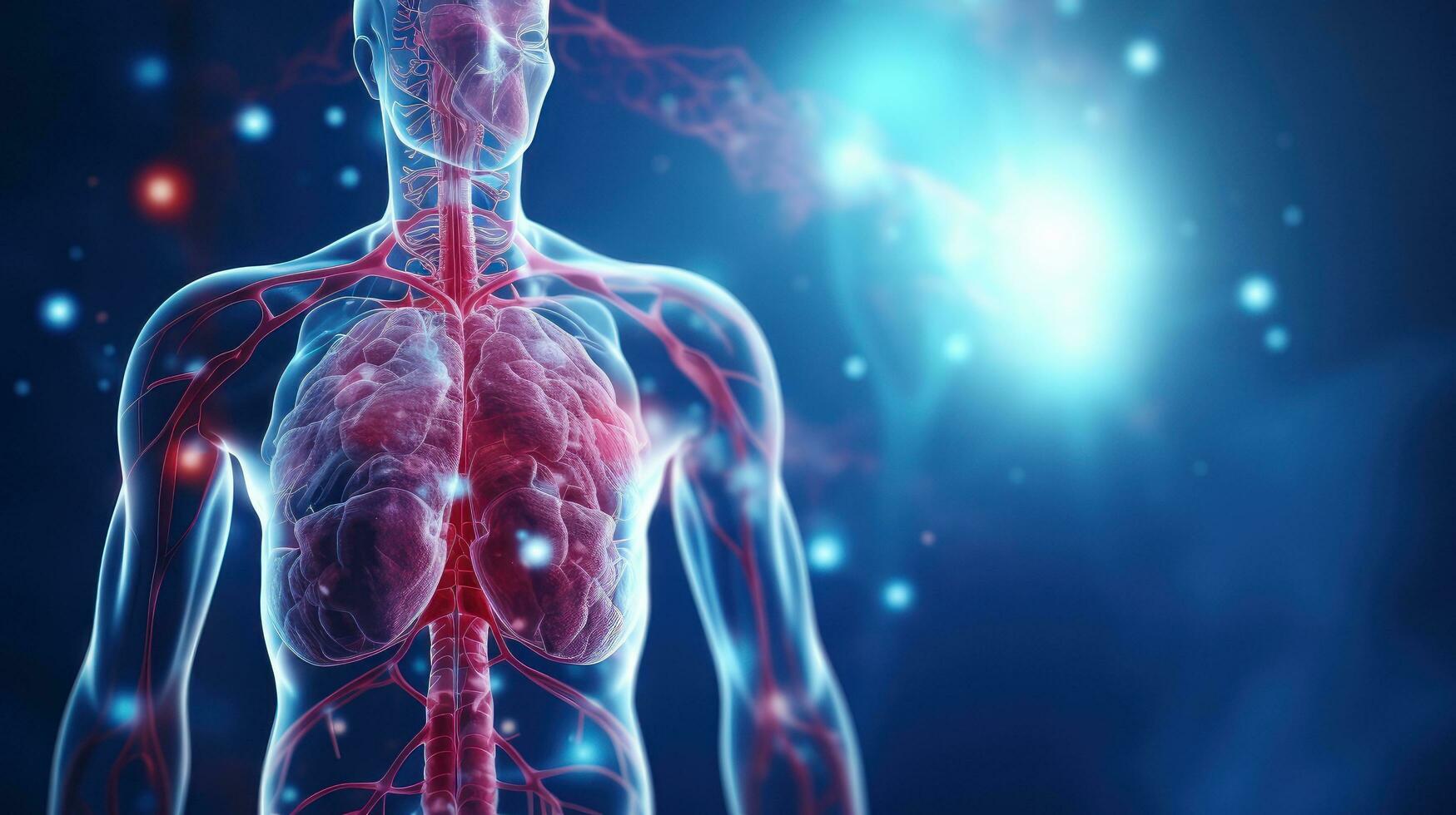 AI generated Medical background. Human body 3D scan photo