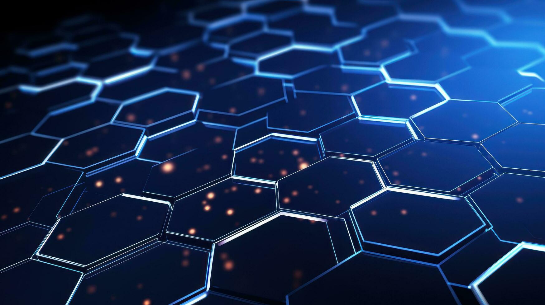 AI generated Abstract 3D render hexagon technology background. photo