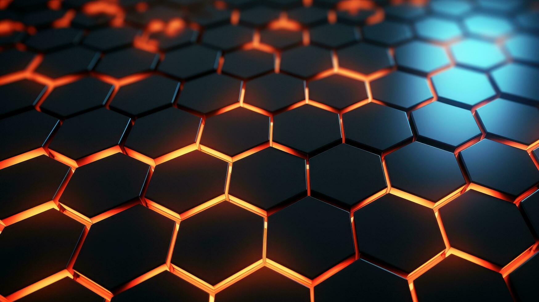 AI generated Abstract 3D render hexagon technology background. photo