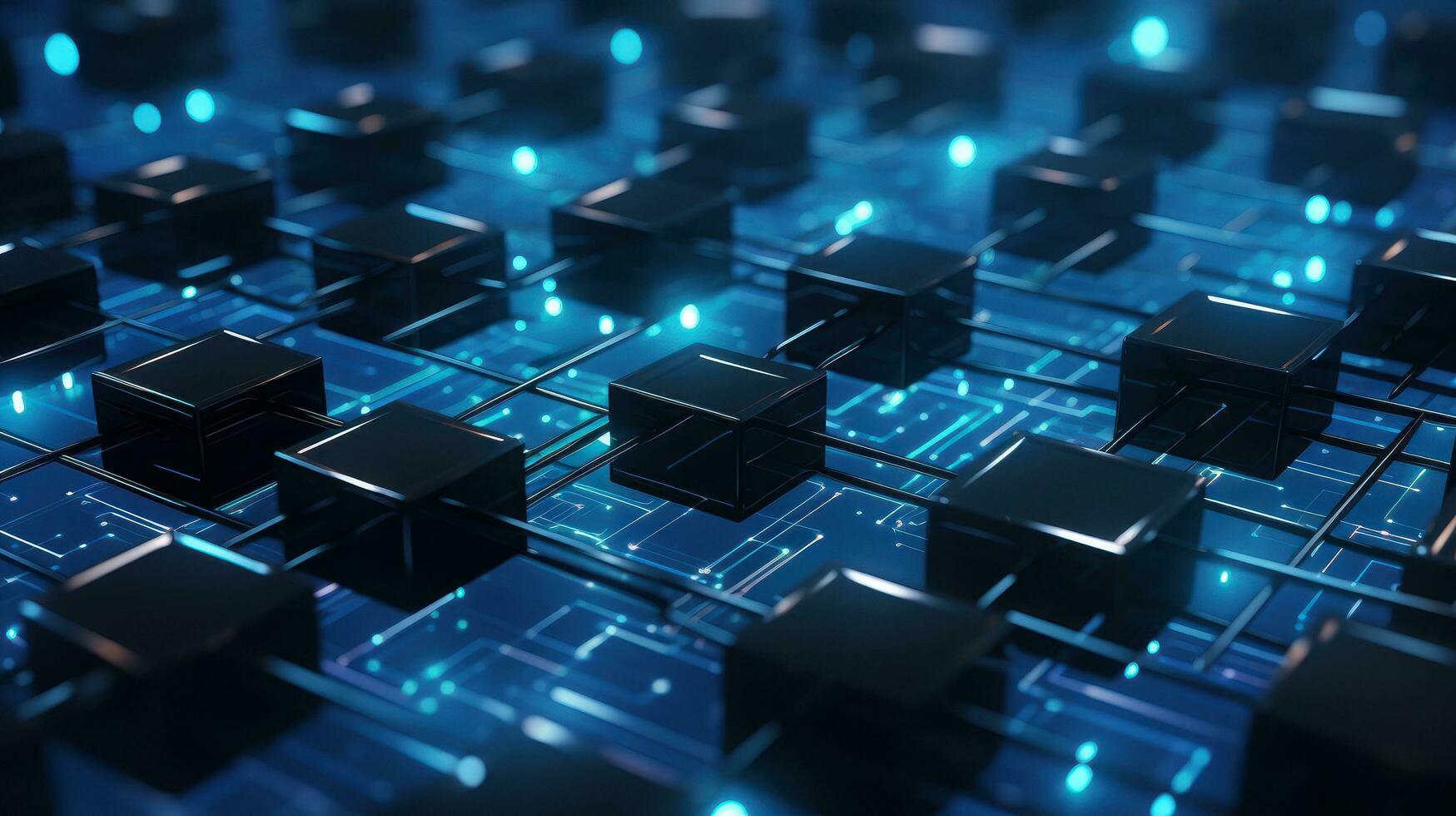 AI generated Blockchain technology abstract background photo