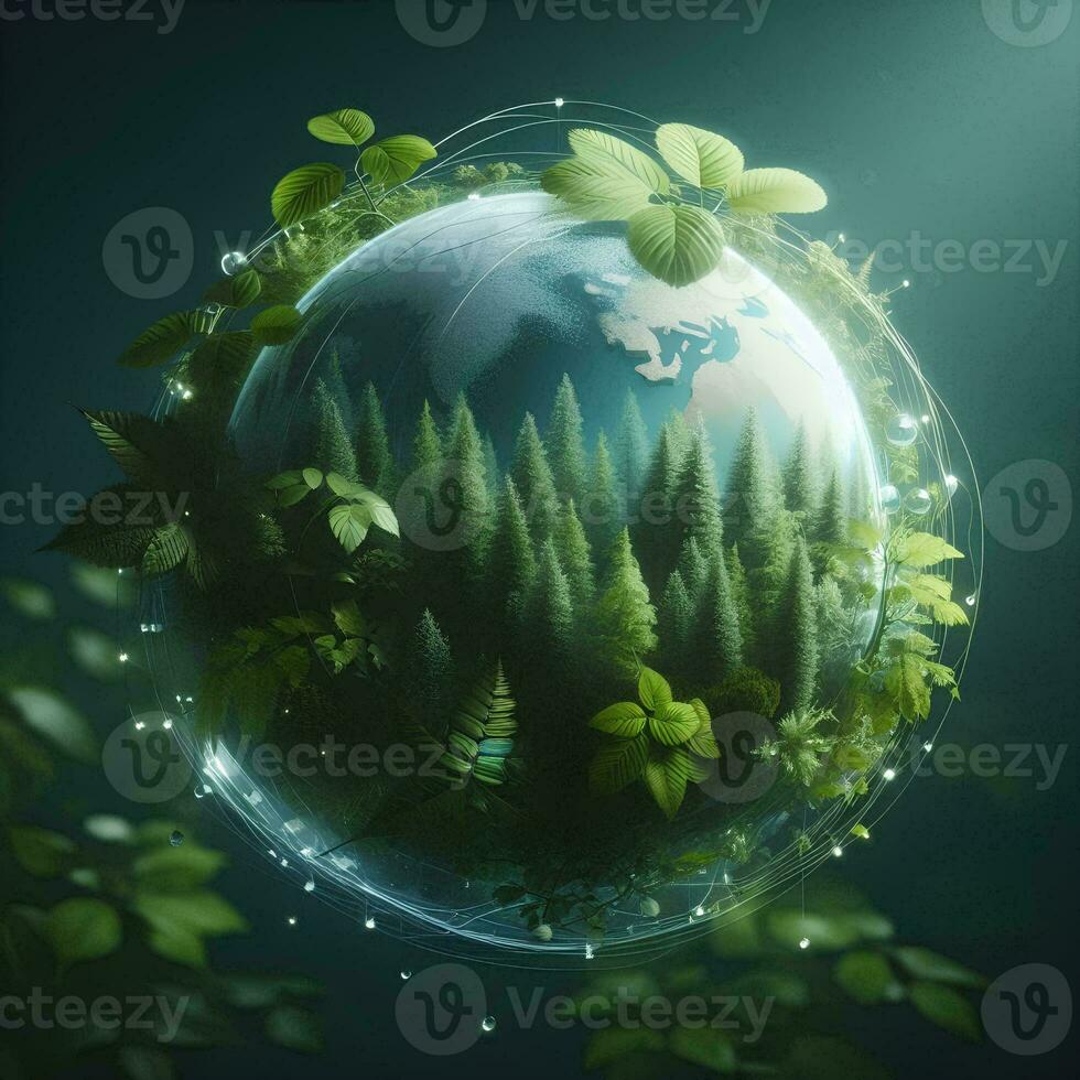 AI generated Symbolizing Nature, Sustainability, ESG, and Climate Change Awareness photo