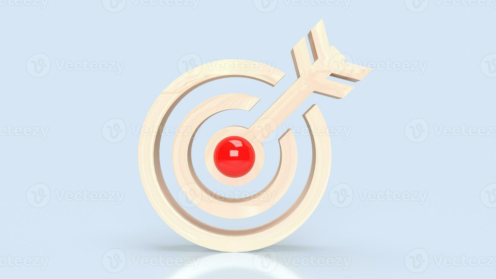 The wood target icon for Business concept 3d rendering. photo
