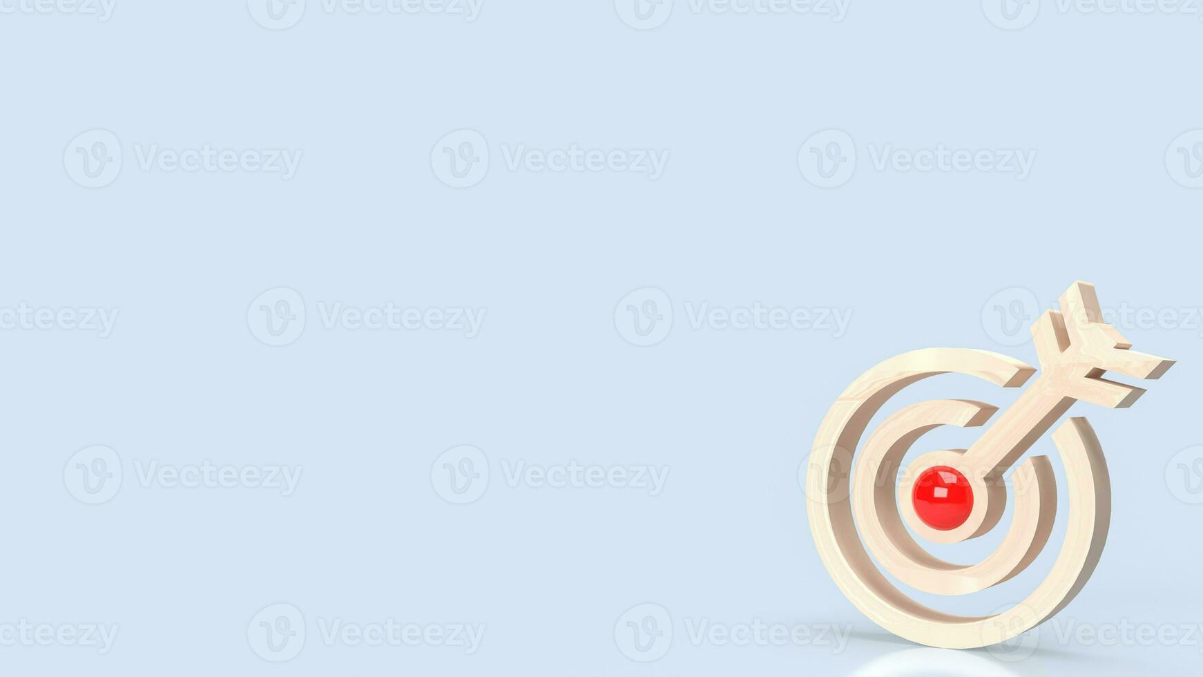 The wood target icon for Business concept 3d rendering. photo