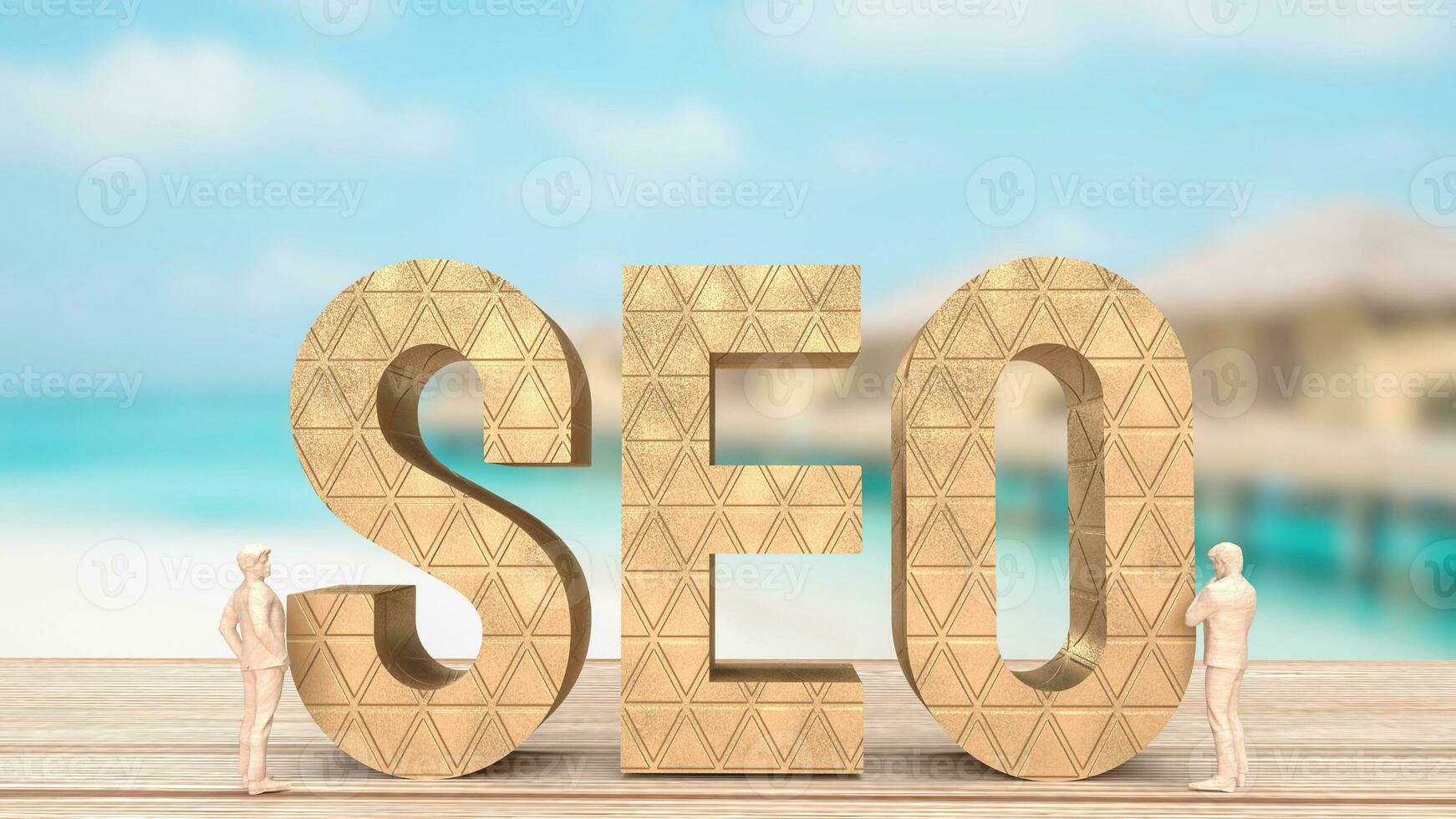 el seo texto para negocio concepto 3d representación foto