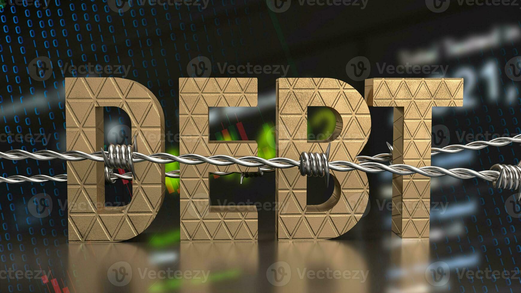 The debt on chart background for business concept 3d rendering. photo