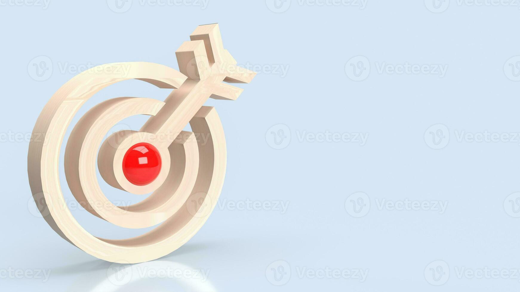 The wood target icon for Business concept 3d rendering. photo