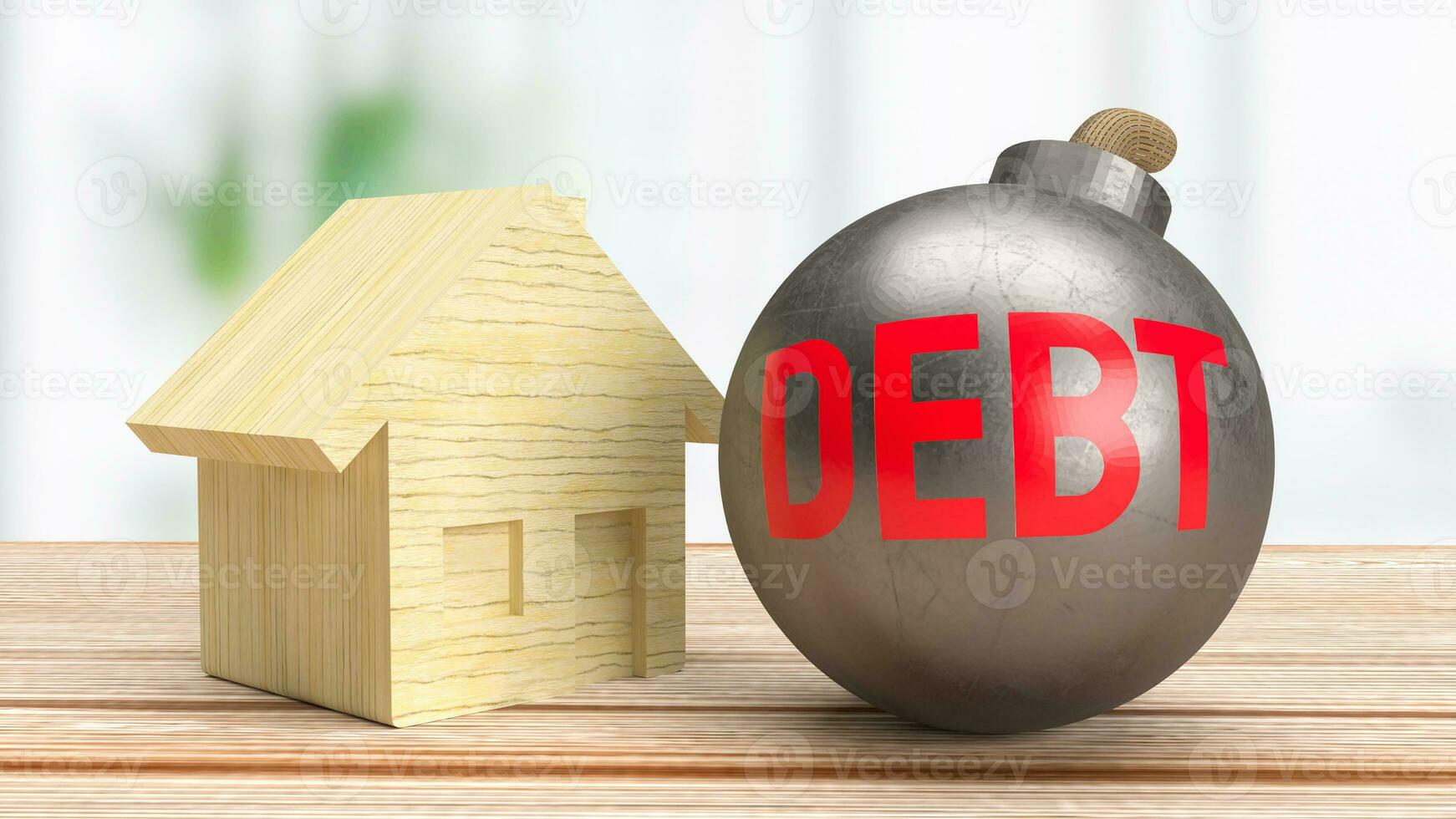 The image for Household debt or property concept 3d rendering. photo