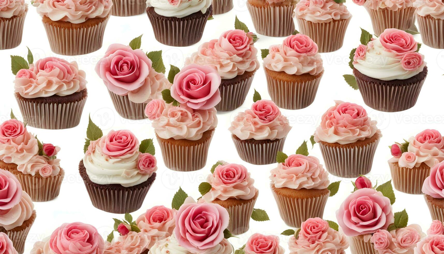 AI generated many cupcakes are arranged in a pattern photo