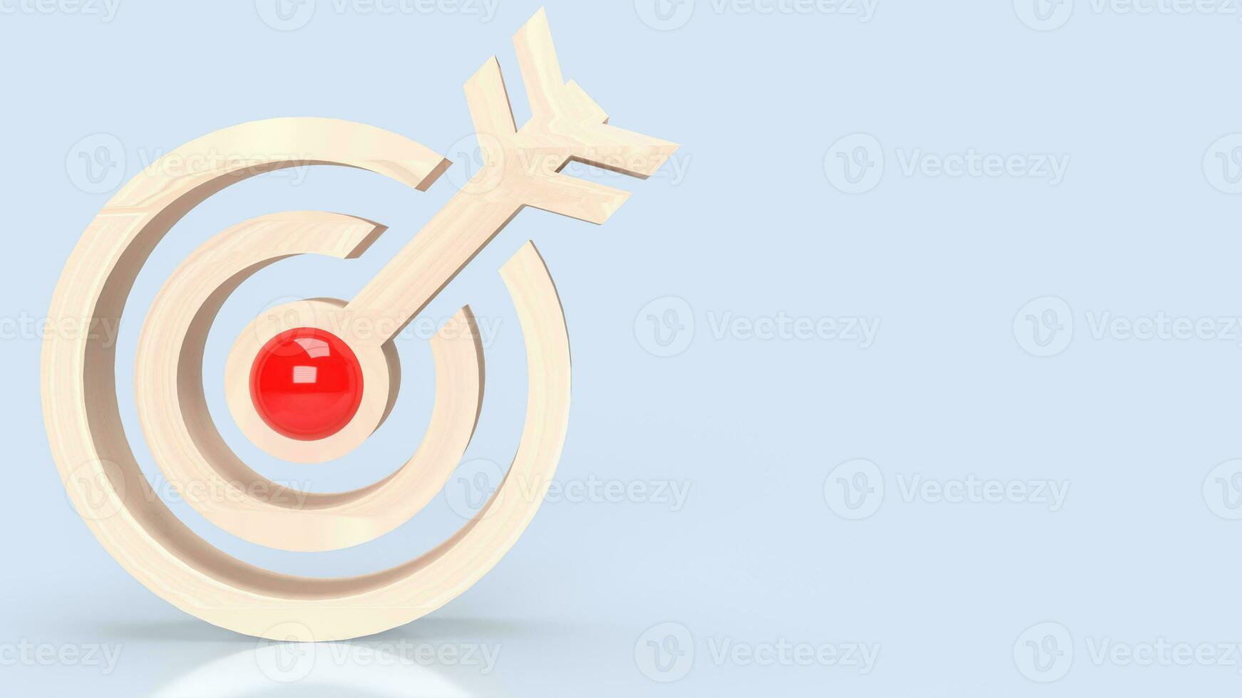 The wood target icon for Business concept 3d rendering. photo