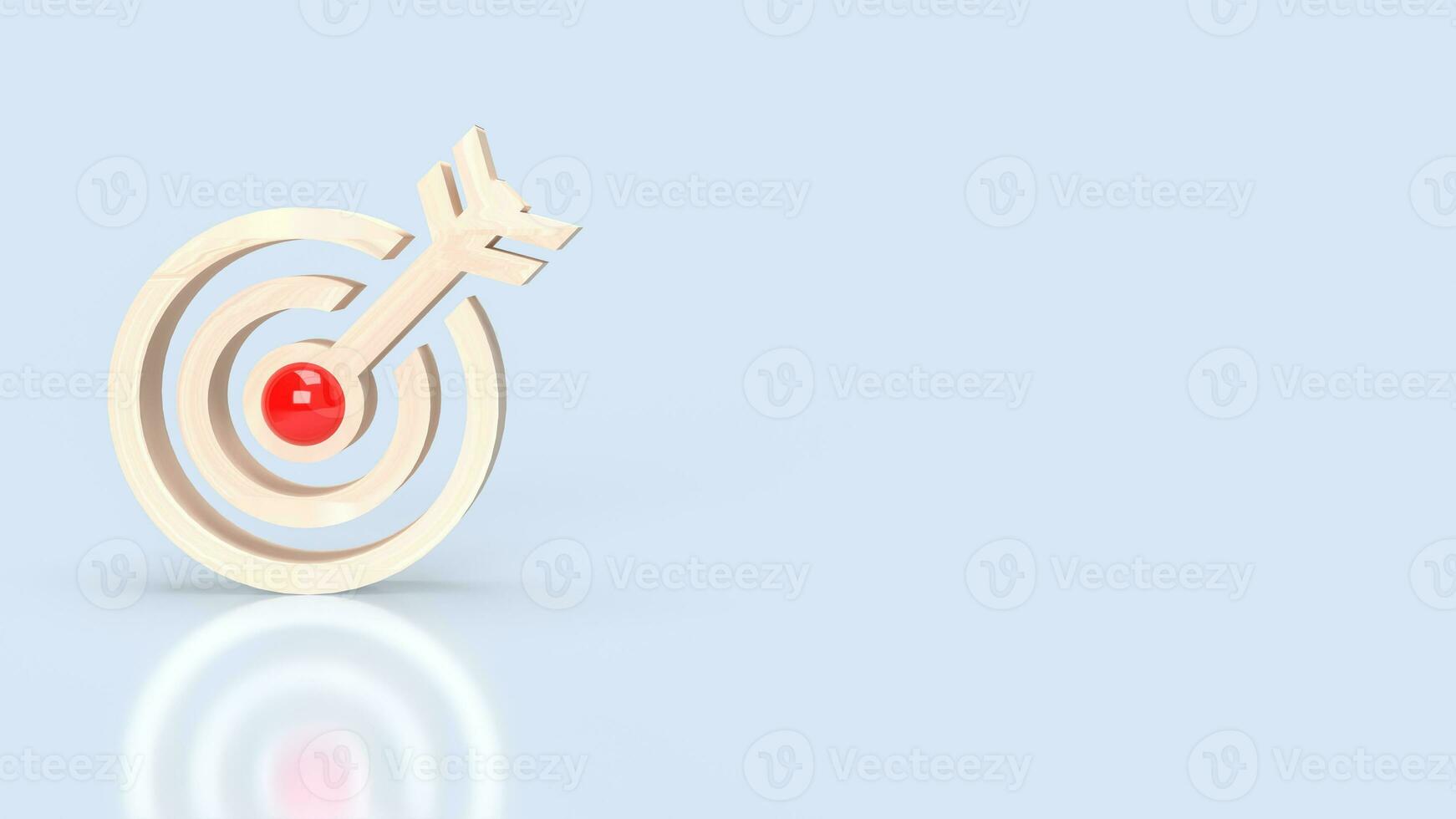 The wood target icon for Business concept 3d rendering. photo