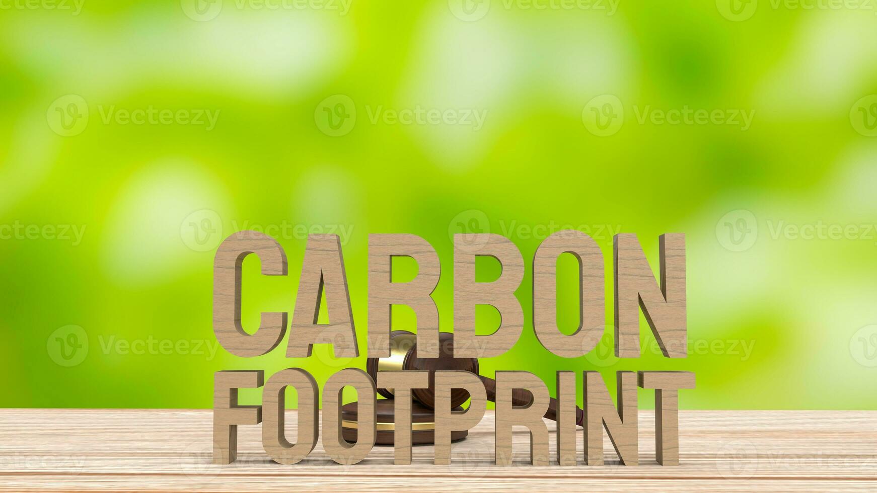 The  carbon footprint wood for climate change or eco concept 3d rendering. photo