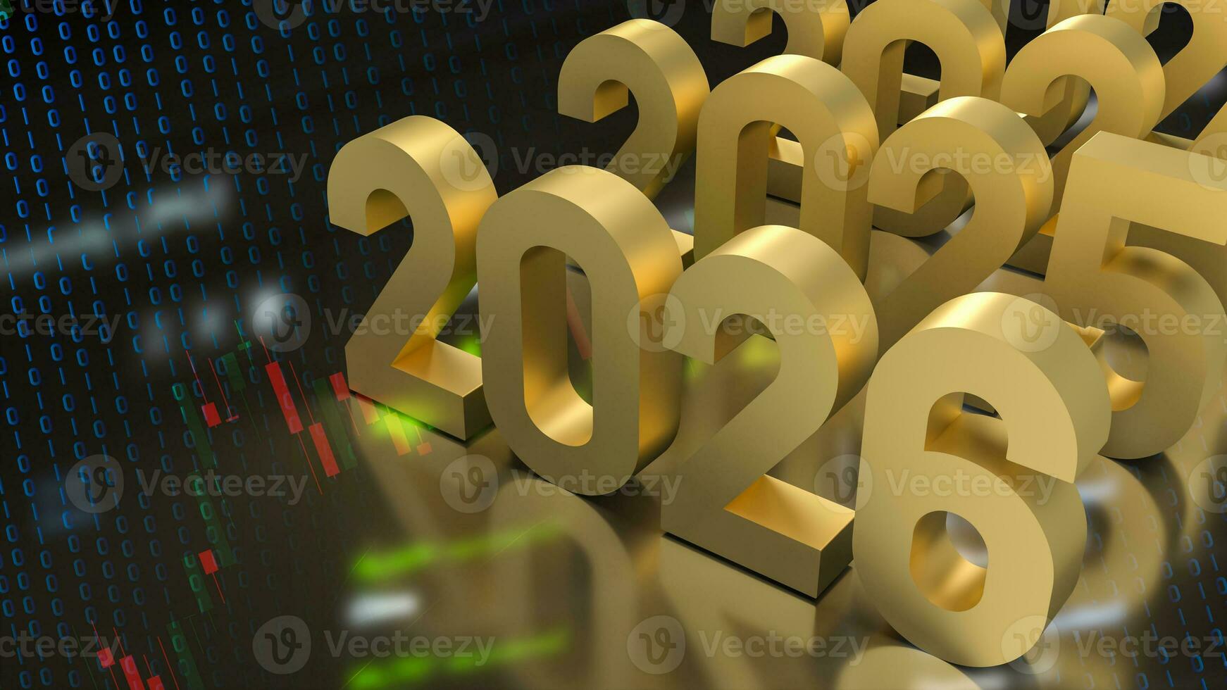 The 2026 year for Business concept 3d rendering. photo