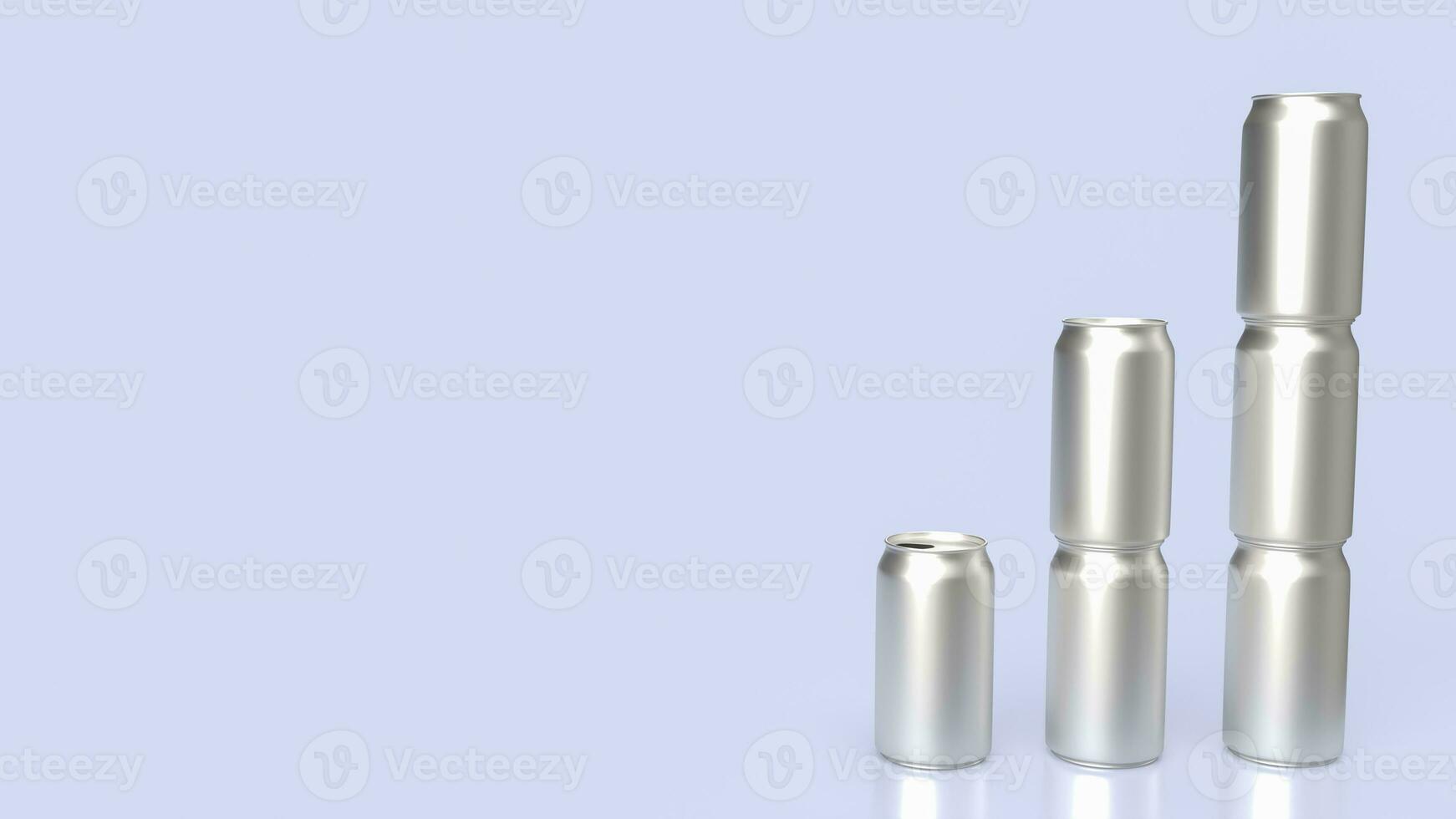 The aluminium can bar chart for food and drink or Business concept 3d rendering. photo