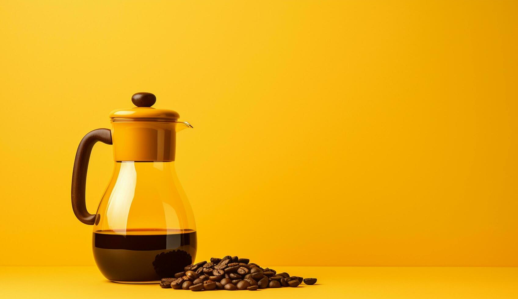 AI generated Cup of flat lay coffee on the table with tulip background photo