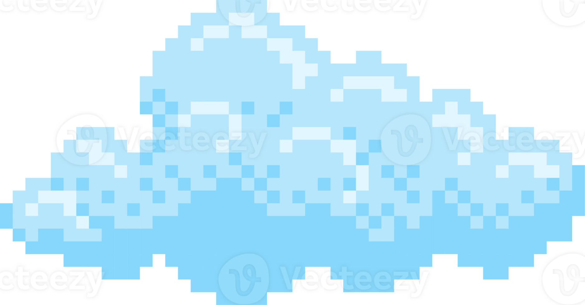 blue sky cloud bubble pixel design for decoration wheather forcast pixel design png