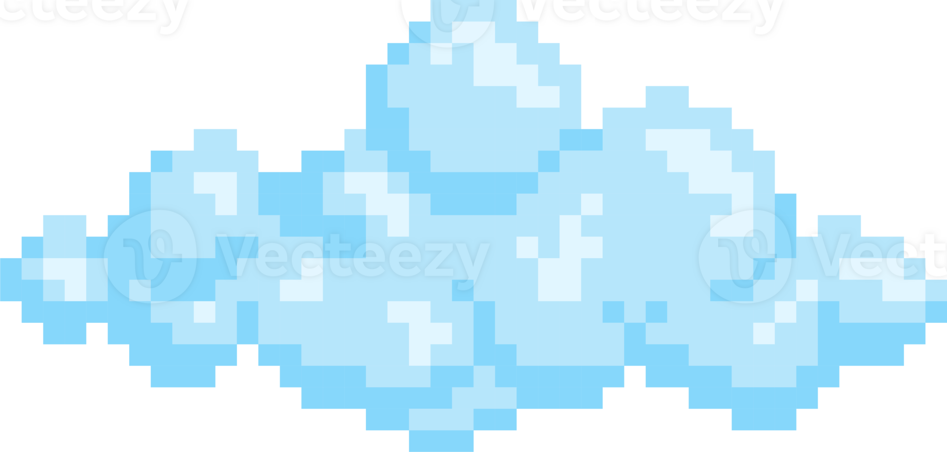 blue sky cloud bubble pixel design for decoration wheather forcast pixel design png