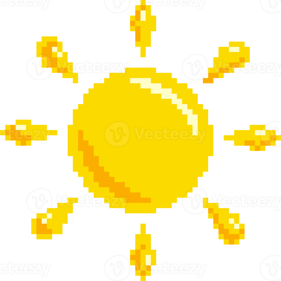 sun day pixel design for forecast wheather pixel design png