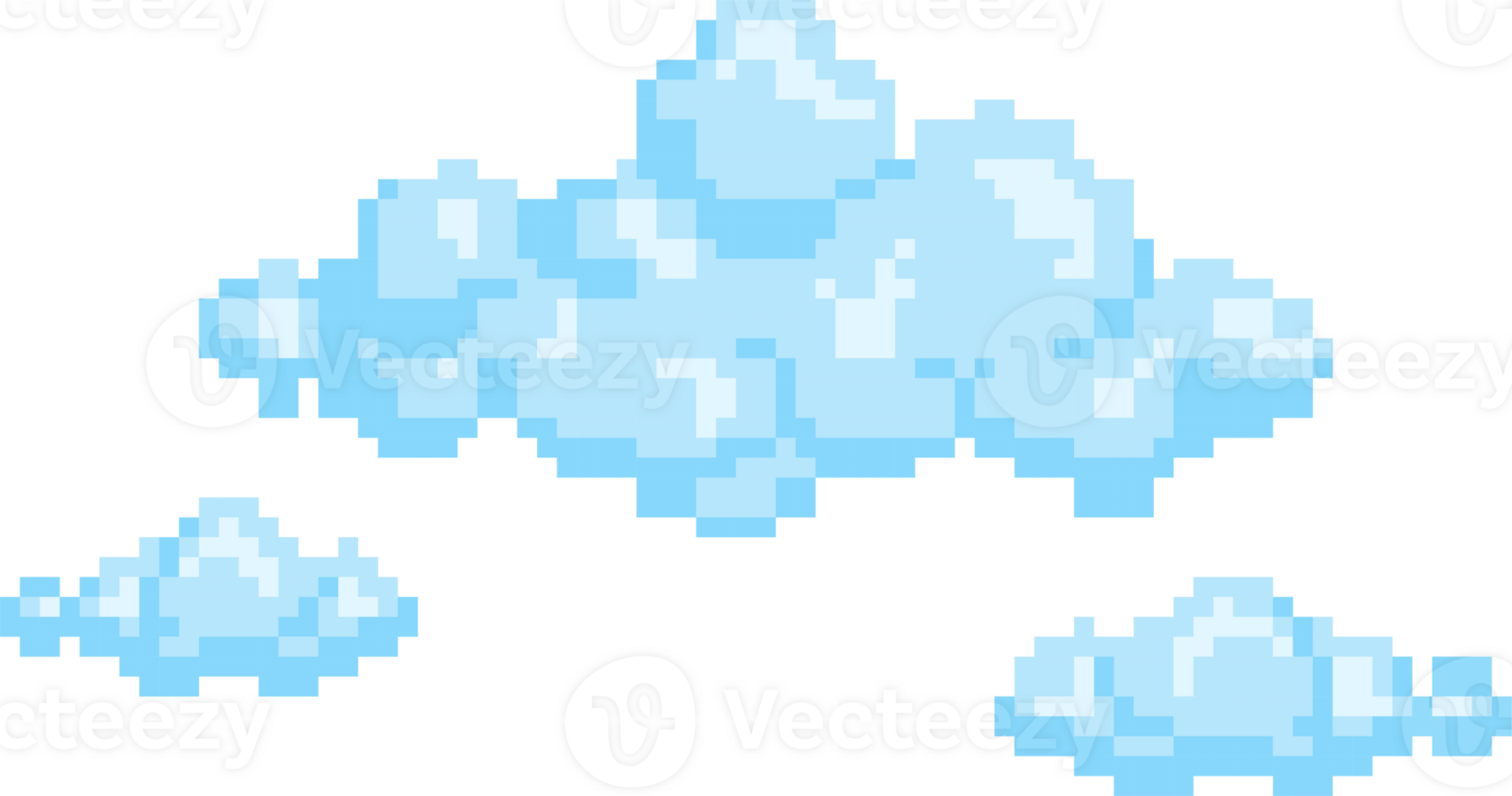 blue sky cloud bubble pixel design for decoration wheather forcast pixel design png