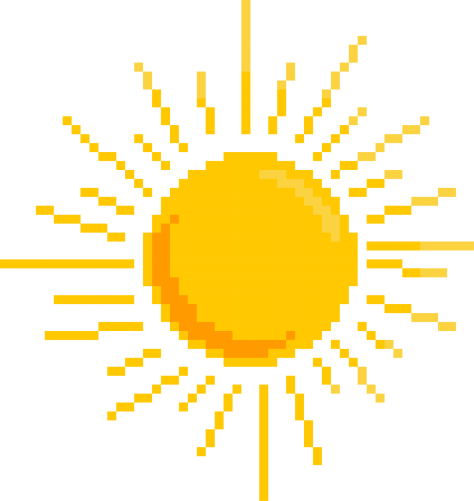 sun day pixel design for forecast wheather pixel design png