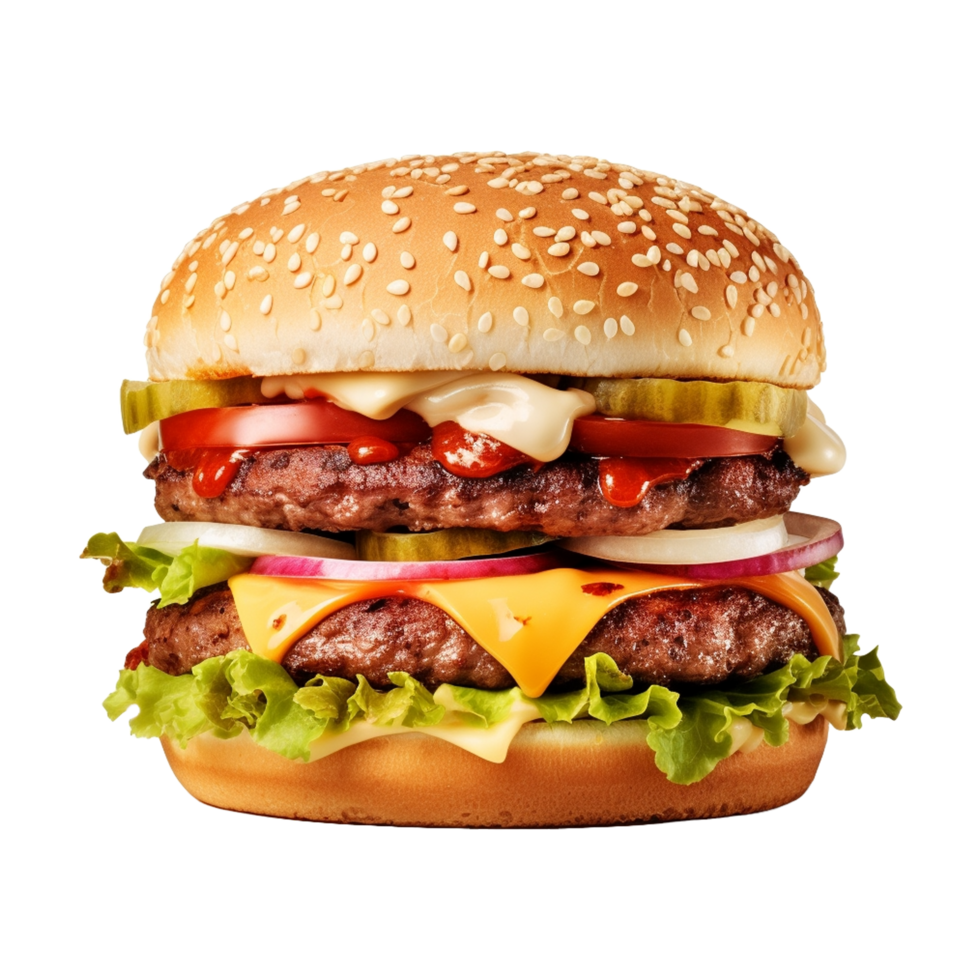 ai gerado zinger hamburguer em transparente fundo - ai gerado png