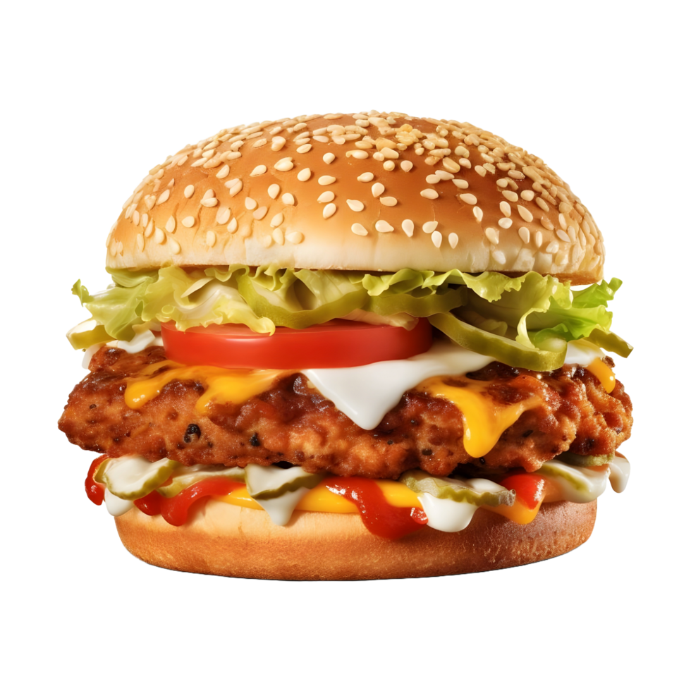 AI generated Zinger Burger on Transparent background - Ai Generated png