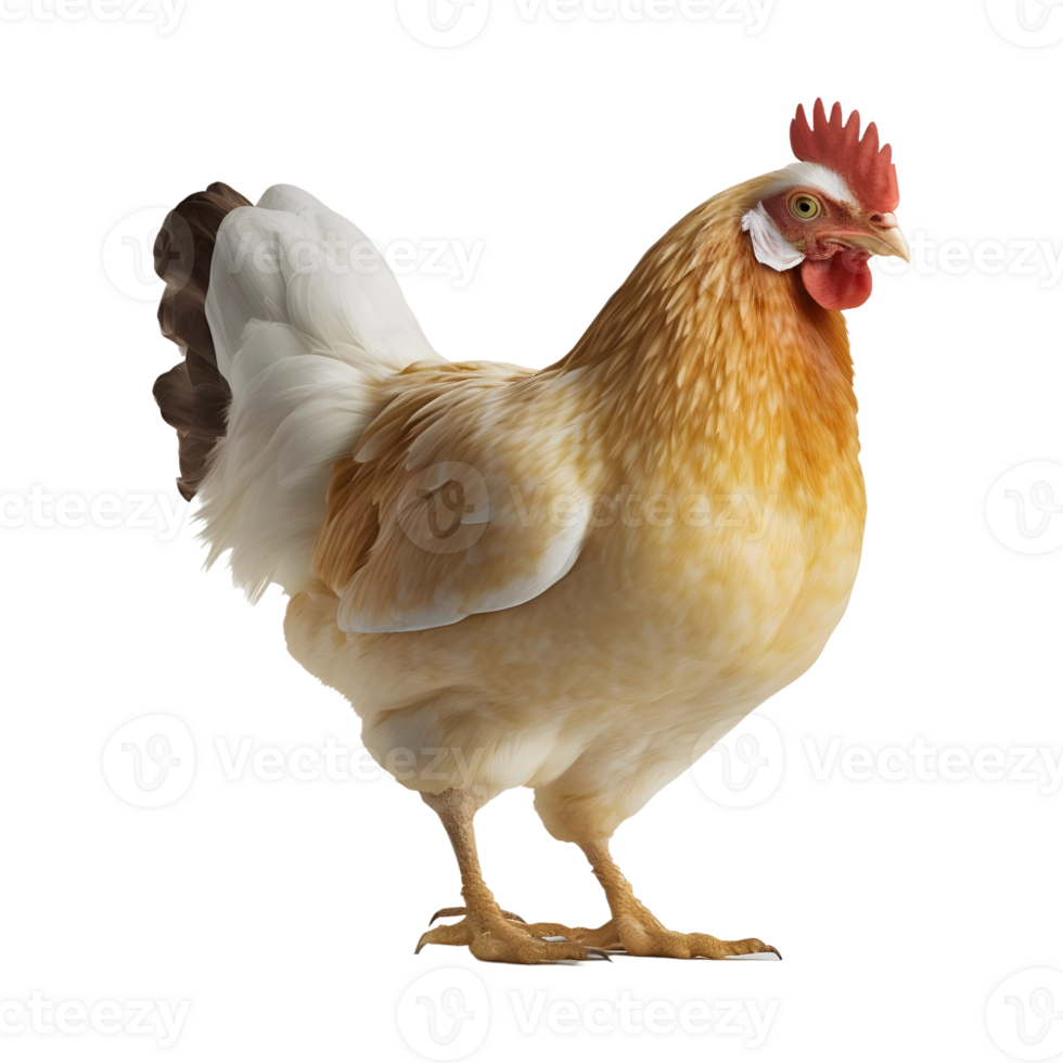 ai generado pollo gallina en transparente antecedentes - ai generado png