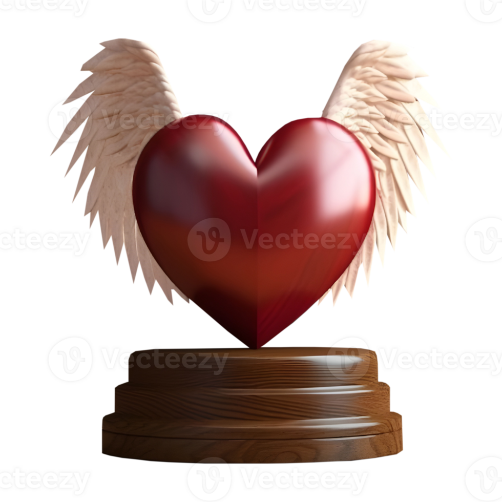 AI generated Flying Wing with Heart on Transparent background - Ai Generated png