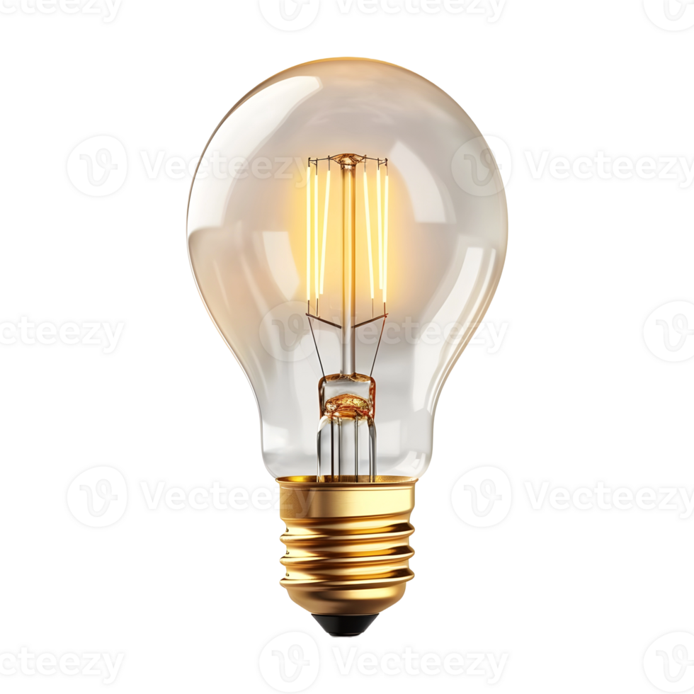 AI generated Electricity Bulb on Transparent background - Ai Generated png