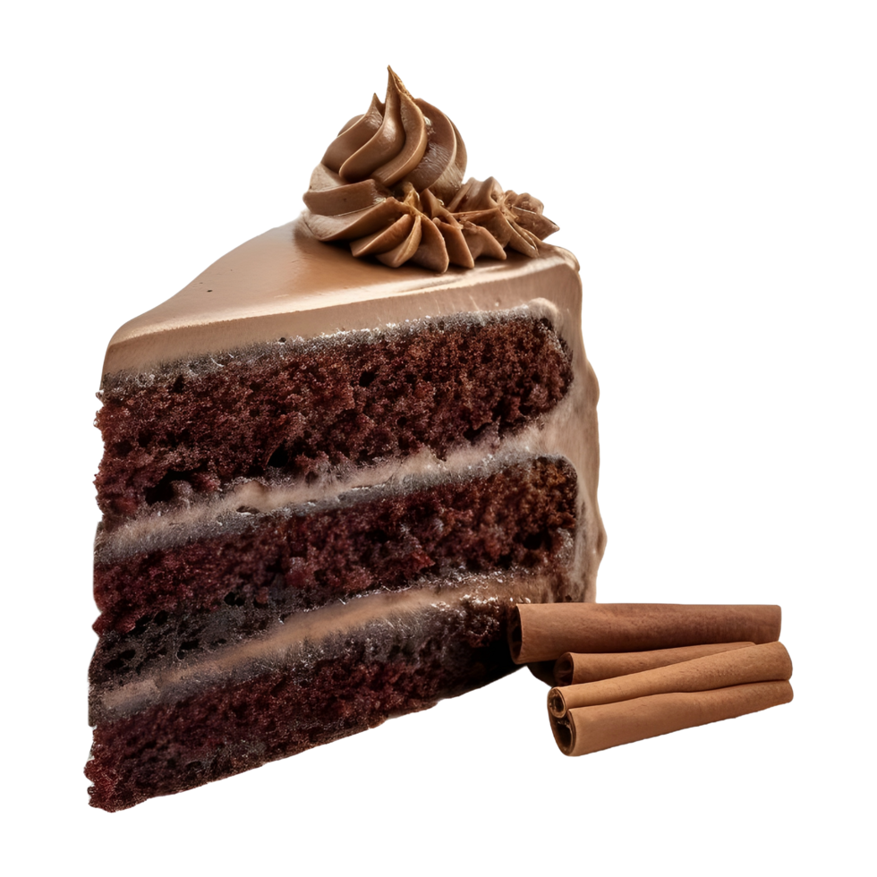 AI generated Chocolate Cake Slice on Transparent background - Ai Generated png