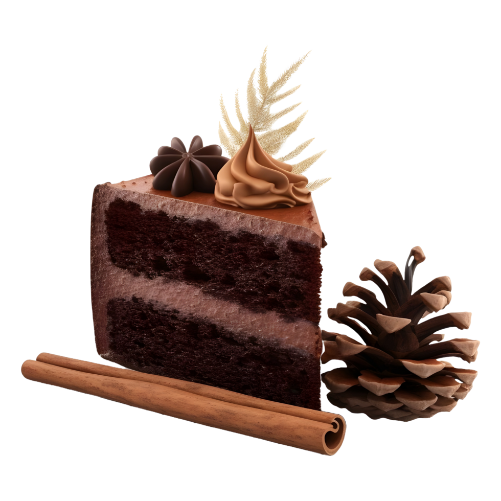 AI generated Chocolate Cake Slice on Transparent background - Ai Generated png