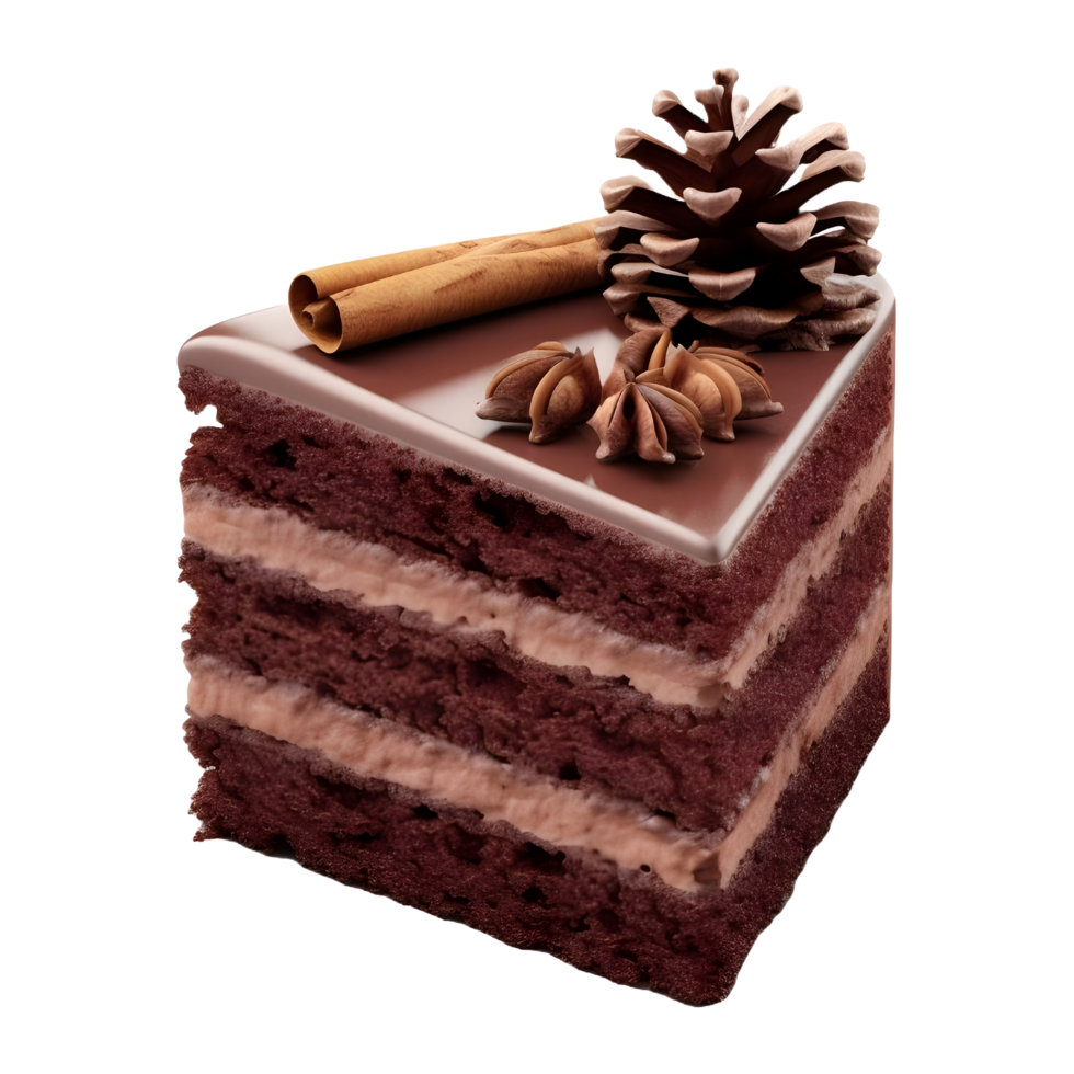 AI generated Chocolate Cake Slice on Transparent background - Ai Generated png
