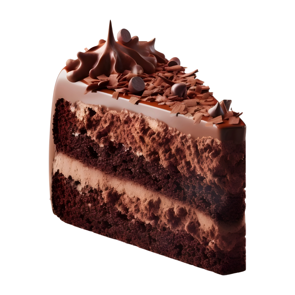 AI generated Chocolate Cake Slice on Transparent background - Ai Generated png
