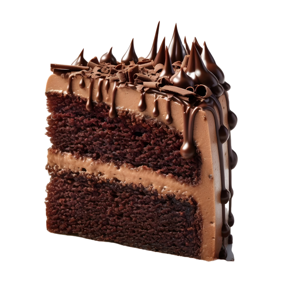 AI generated Chocolate Cake Slice on Transparent background - Ai Generated png