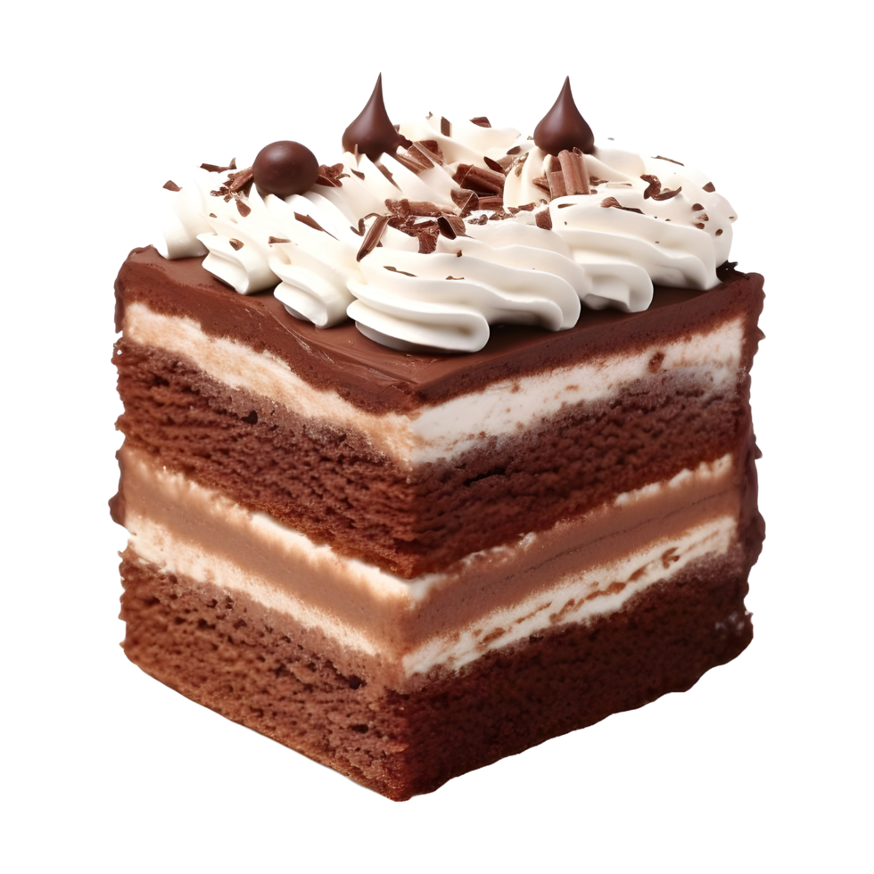 AI generated Chocolate Cake Slice on Transparent background - Ai Generated png