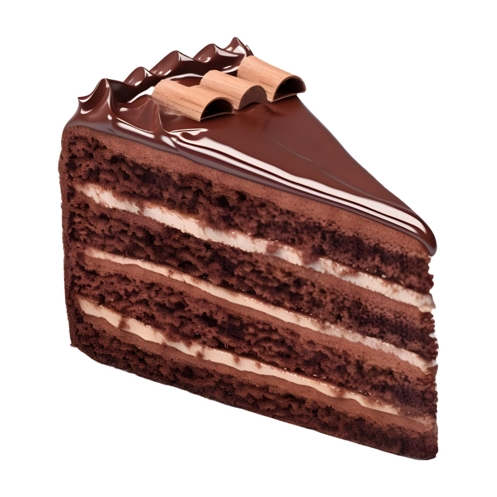 AI generated Chocolate Cake Slice on Transparent background - Ai Generated png