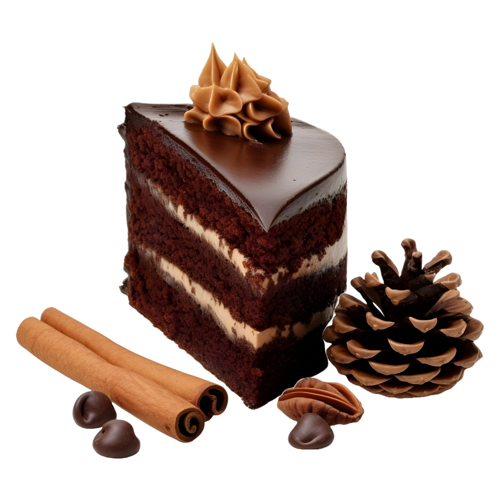 AI generated Chocolate Cake Slice on Transparent background - Ai Generated png