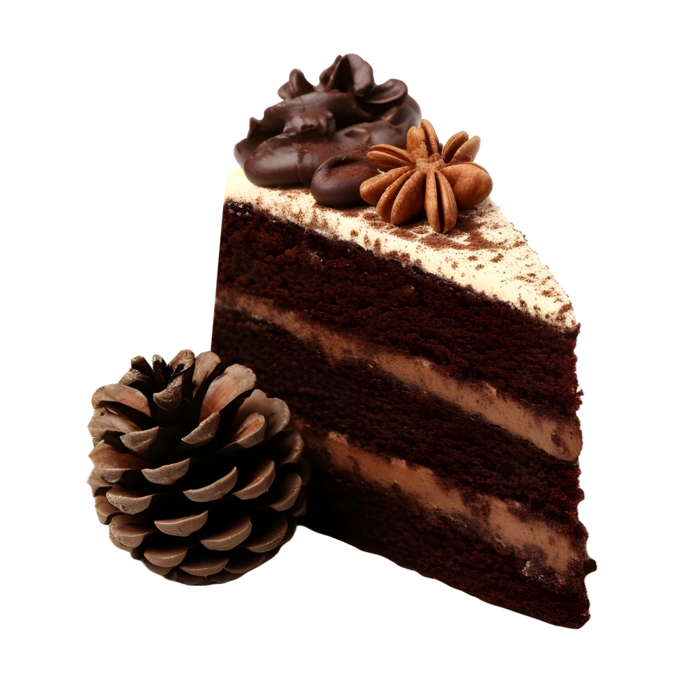 AI generated Chocolate Cake Slice on Transparent background - Ai Generated png