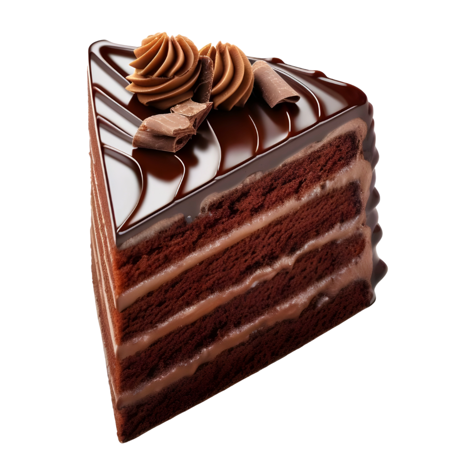 AI generated Chocolate Cake Slice on Transparent background - Ai Generated png