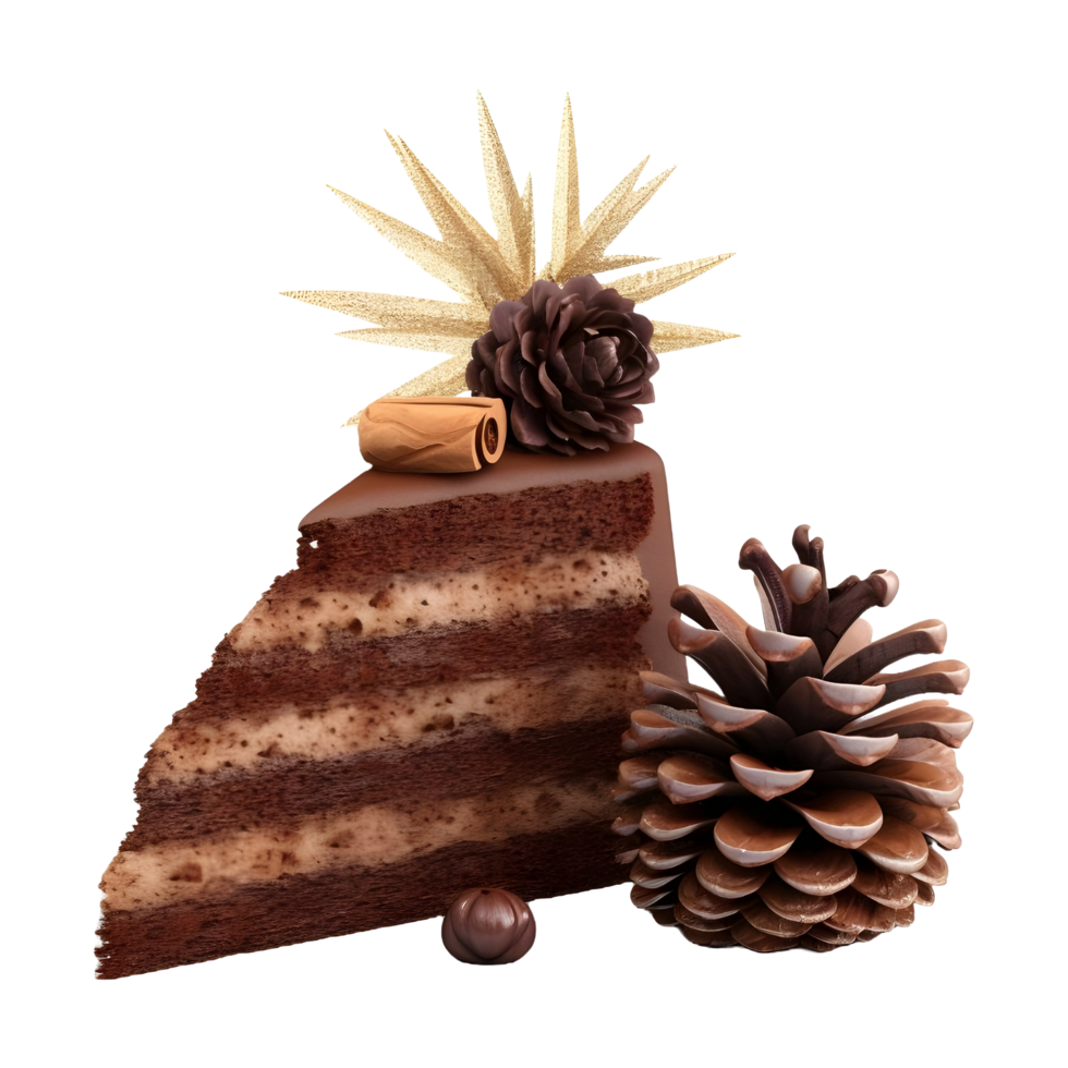 AI generated Chocolate Cake Slice on Transparent background - Ai Generated png