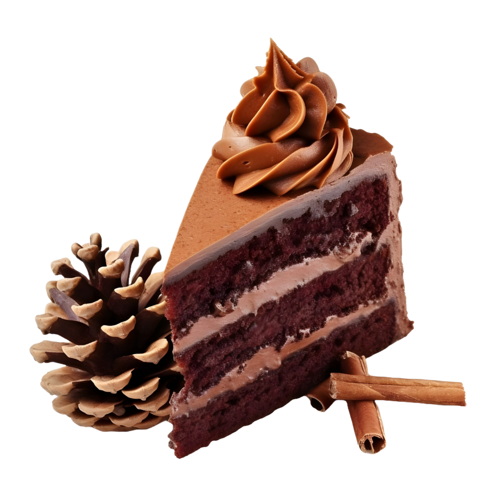 AI generated Chocolate Cake Slice on Transparent background - Ai Generated png