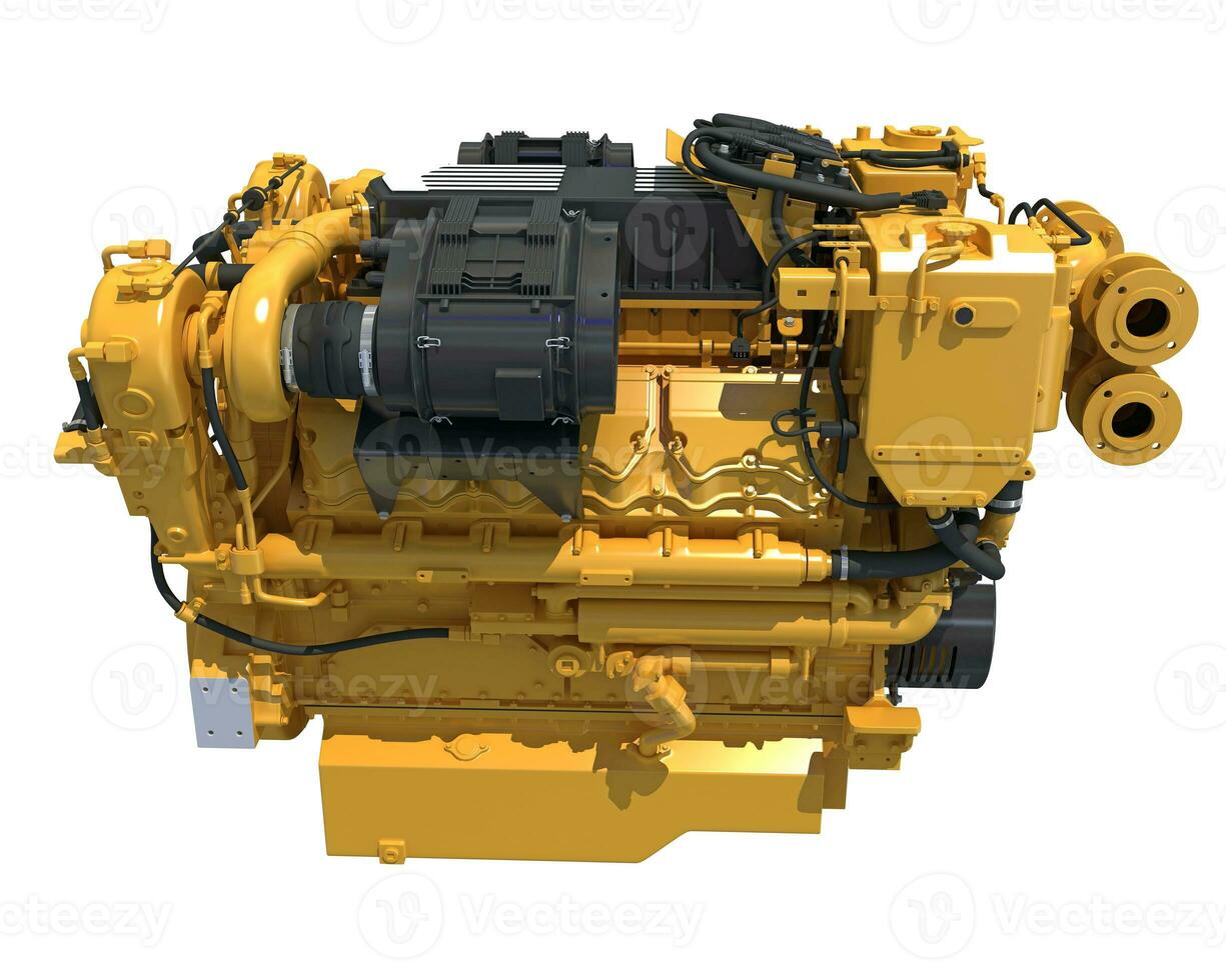 Marine Propulsion Engine for Ships, Yachts and Boats 3D rendering photo