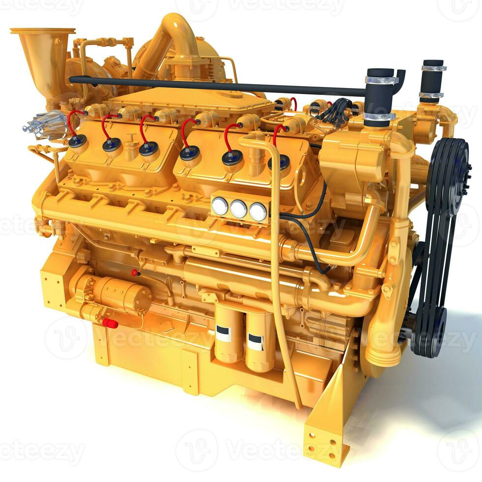Gas Generator Engine 3D rendering on white background photo