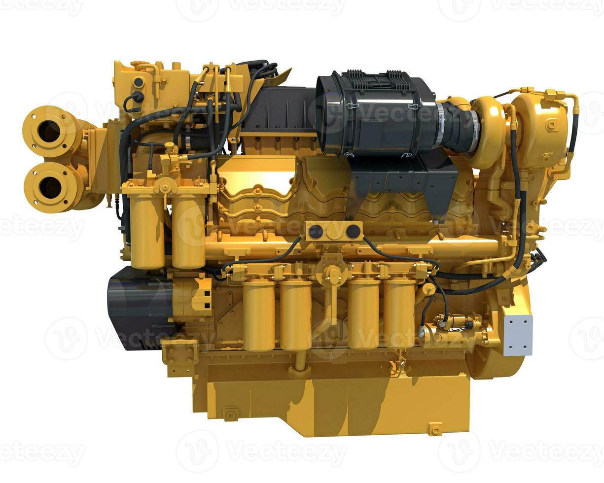 Marine Propulsion Engine for Ships, Yachts and Boats 3D rendering photo