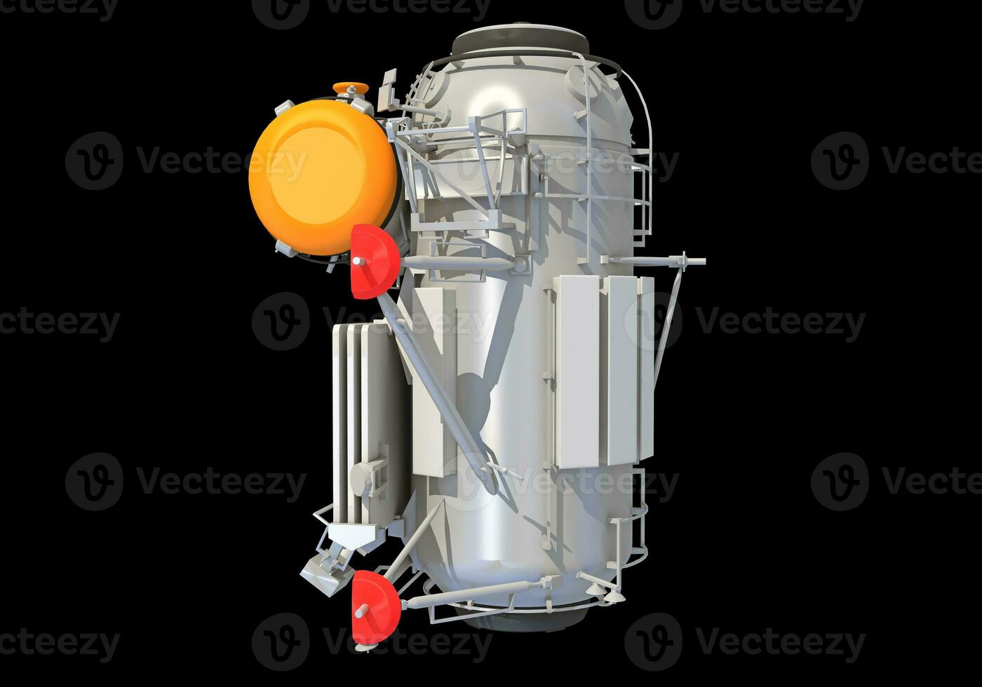 Service Module of ISS International Space Station 3D rendering on black background photo