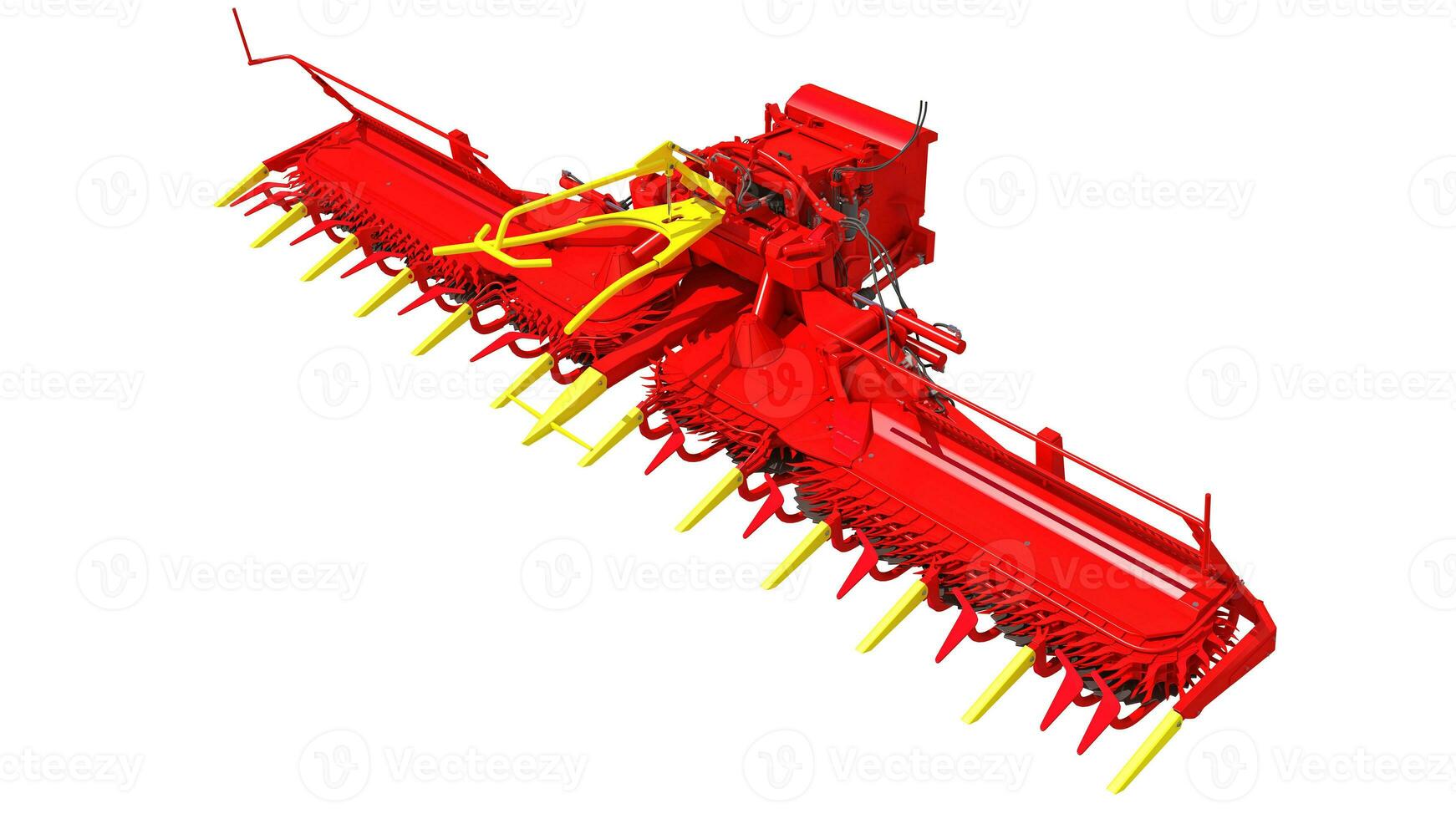 Combine Harvester Threshing Header 3D rendering on white background photo