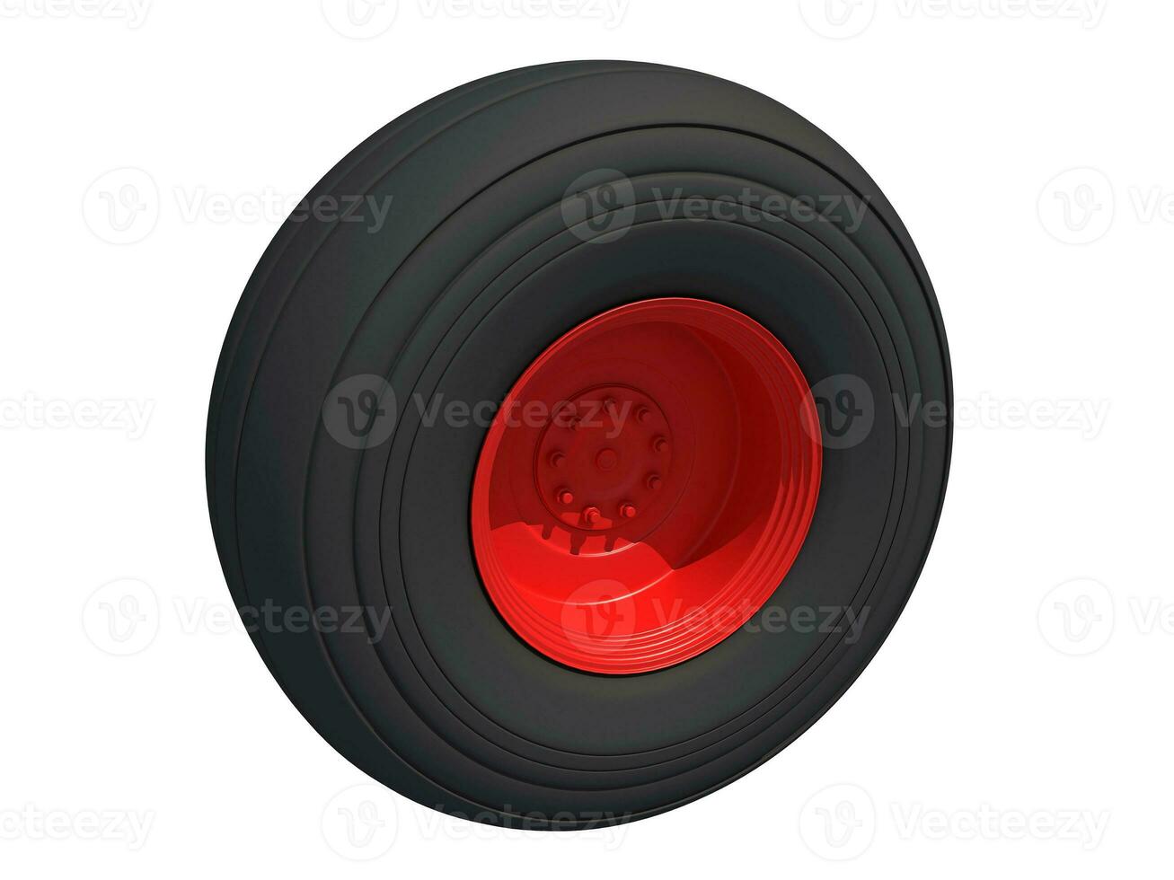 Truck Wheel 3D rendering on white background photo