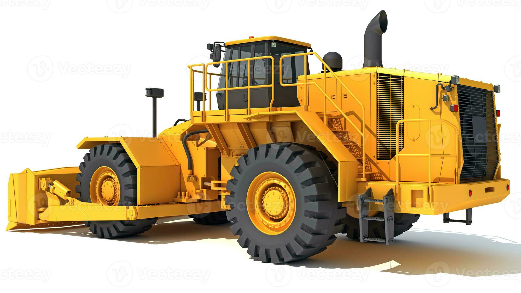 Wheel Dozer heavy construction machinery 3D rendering on white background photo